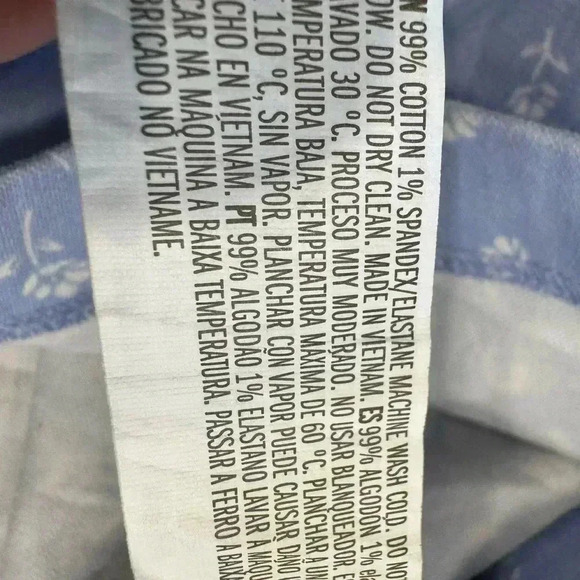 Forever 21 mini skirt periwinkle blue with white flowers button up sz L - Picture 8 of 8